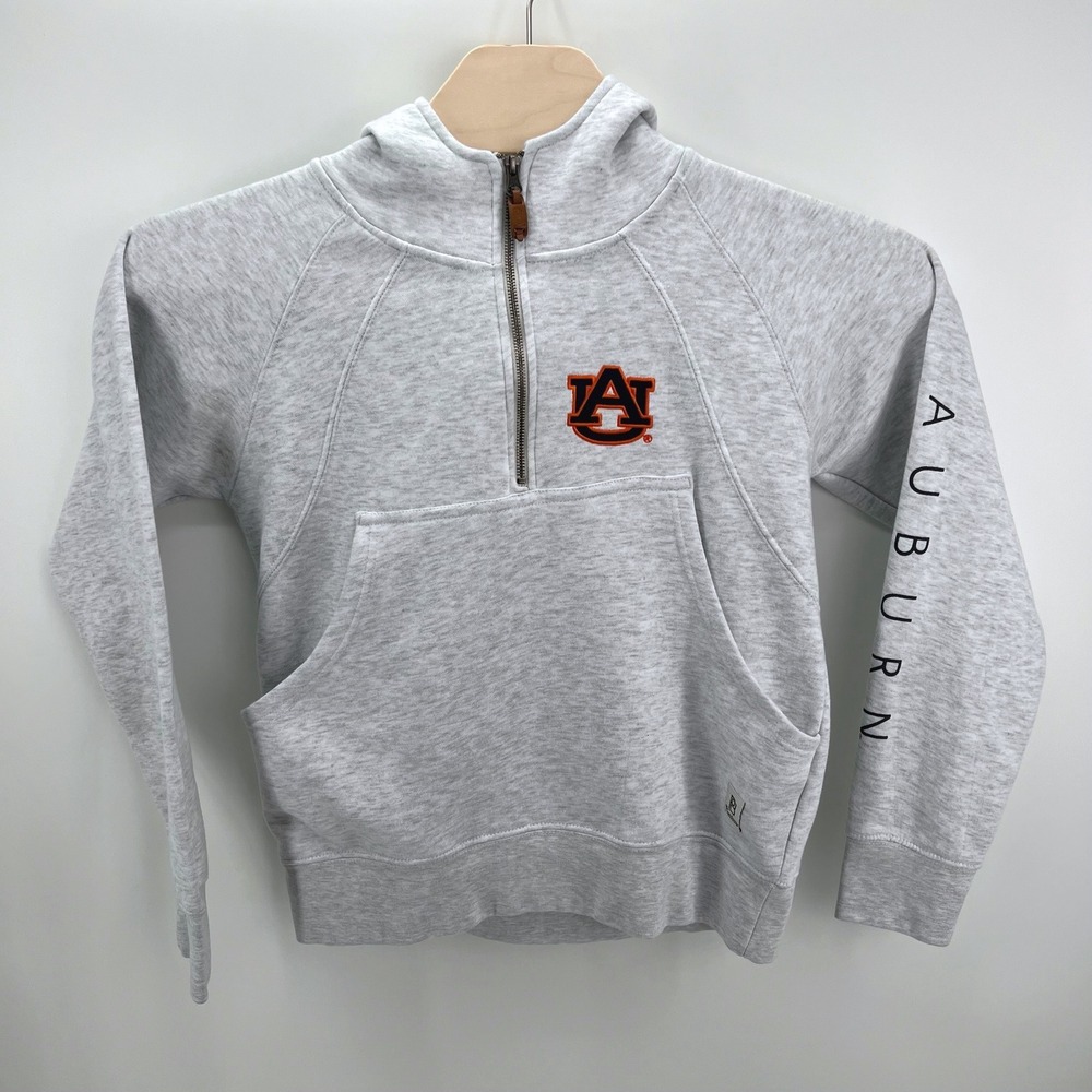 Pressbox‎ Auburn Hoodie Womens M Grey 1/4 Zip Fleece Pullover Gameday Sweatshirt